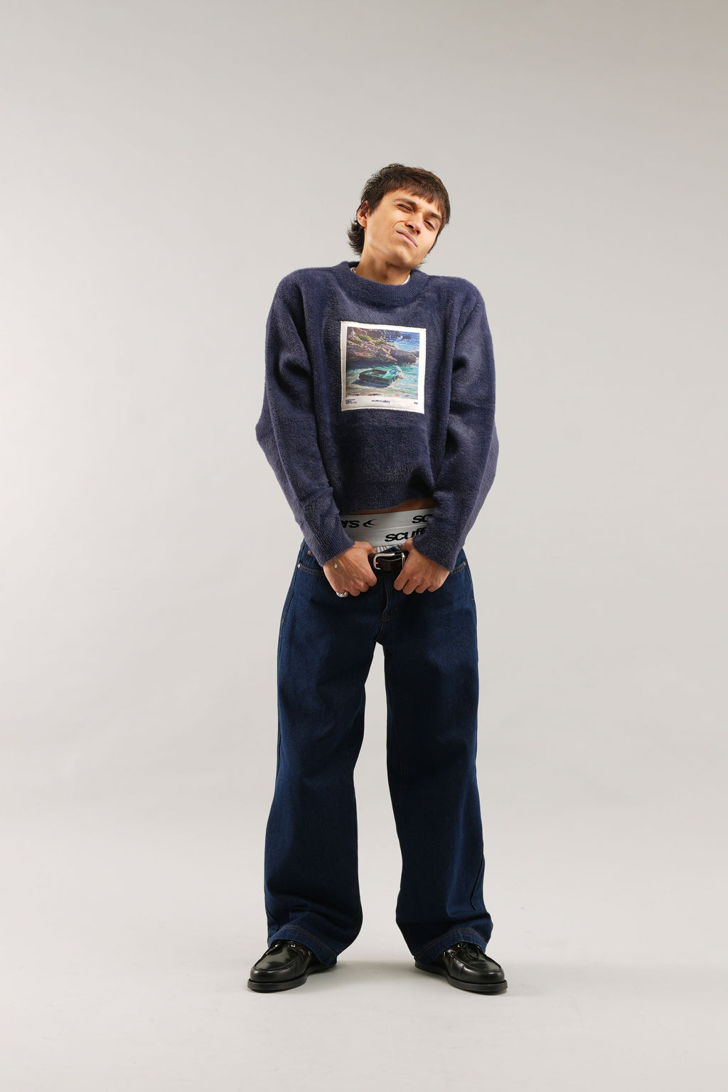 Prendas De Punto Scuffers Oil #1 Knit Azul Marino | 49387ZJNW