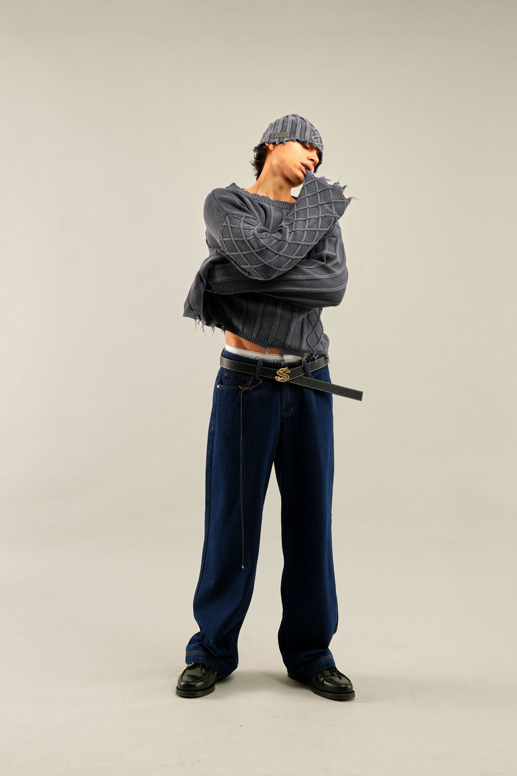 Prendas De Punto Scuffers Oversized Jersey Azul Marino | 69014EKFU