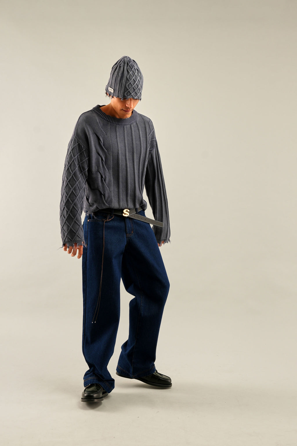 Prendas De Punto Scuffers Oversized Jersey Azul Marino | 69014EKFU