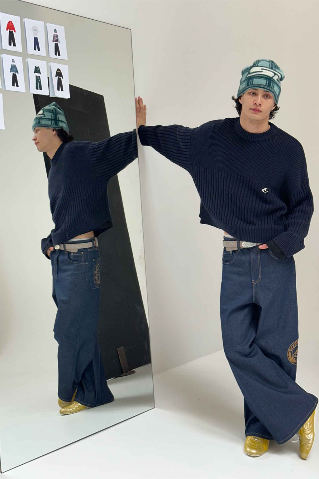 Prendas De Punto Scuffers Pin Knit Azul Marino | 26805YSMQ