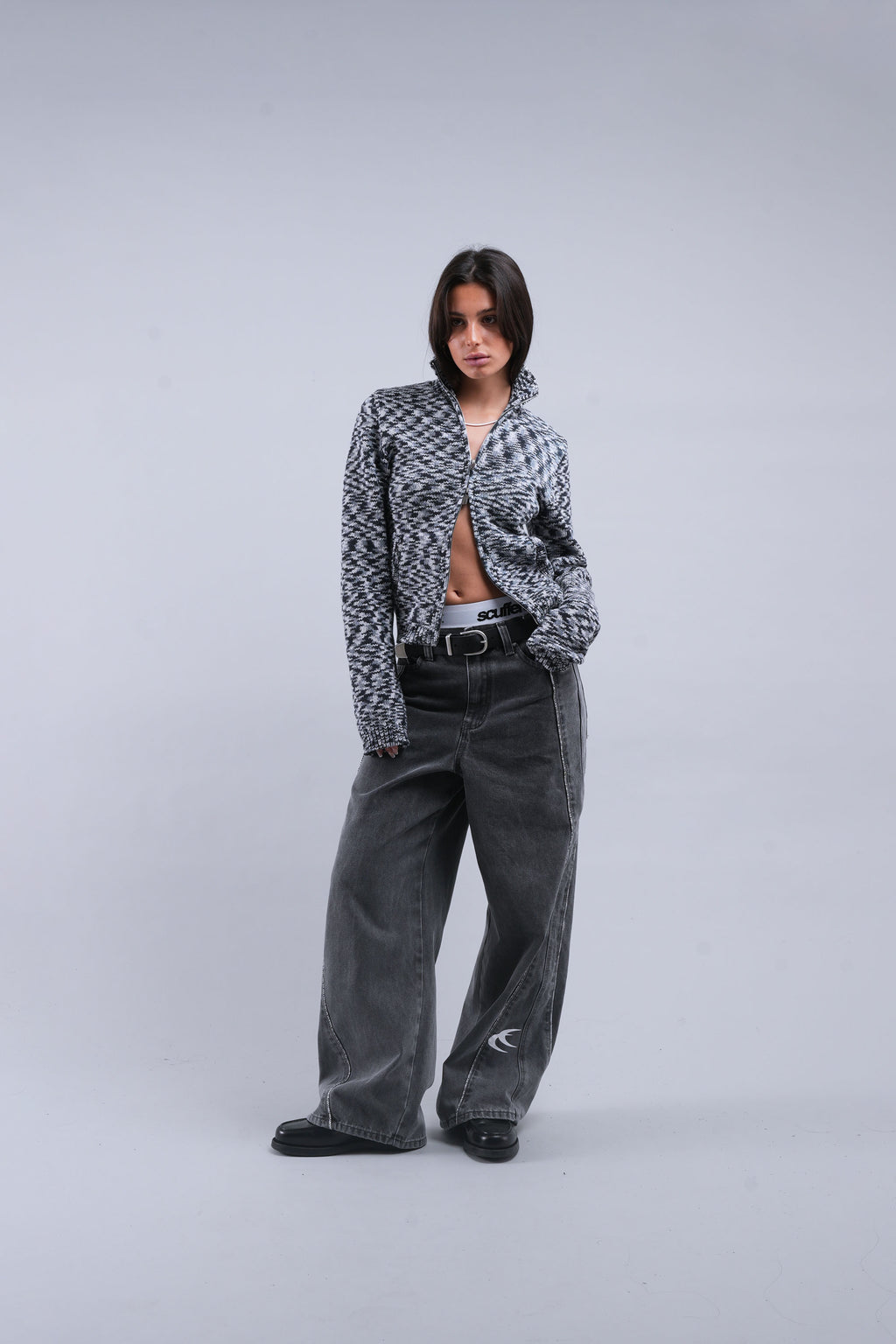 Prendas De Punto Scuffers Tropic Knit Zipper Grises | 86740BYRI