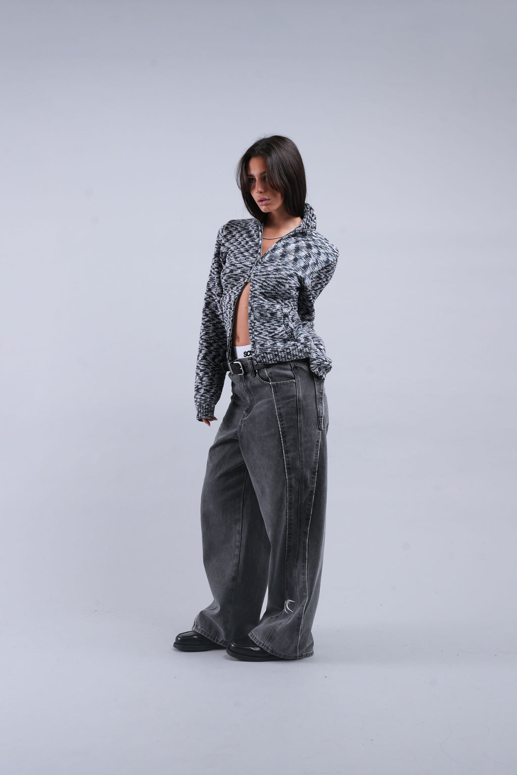 Prendas De Punto Scuffers Tropic Knit Zipper Grises | 86740BYRI