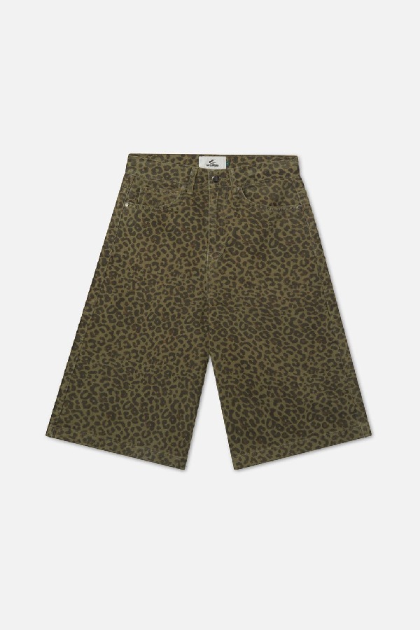 Short Scuffers Jumbo Verdes Leopardo | 34698TZSW