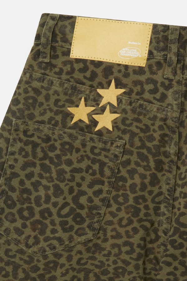 Short Scuffers Jumbo Verdes Leopardo | 34698TZSW