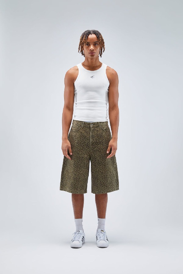 Short Scuffers Jumbo Verdes Leopardo | 34698TZSW