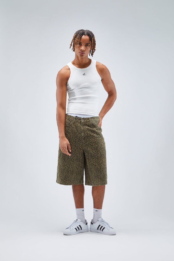 Short Scuffers Jumbo Verdes Leopardo | 34698TZSW