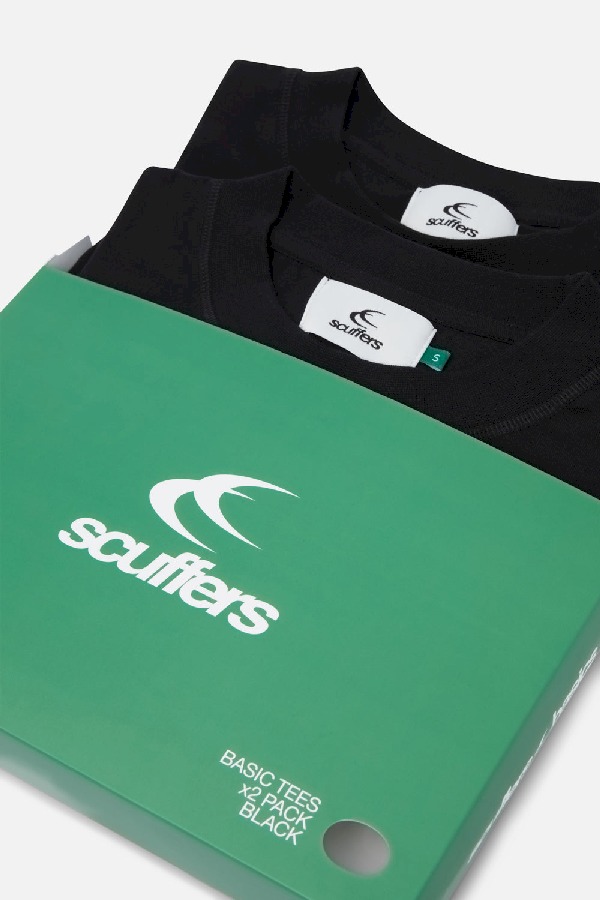 T-Shirts Scuffers Basic T-Shirt Pack Negros | 95628UXRS