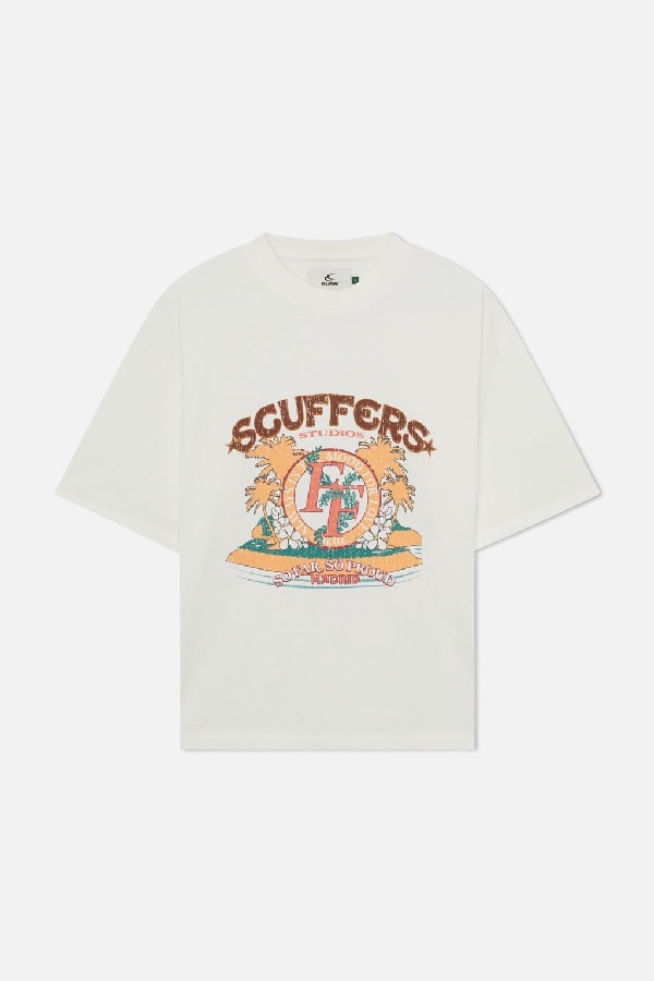 T-Shirts Scuffers Cabana Blancos | 42189ATNQ