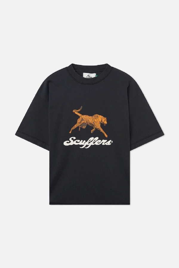 T-Shirts Scuffers Cheetah Negros | 60439KUIZ