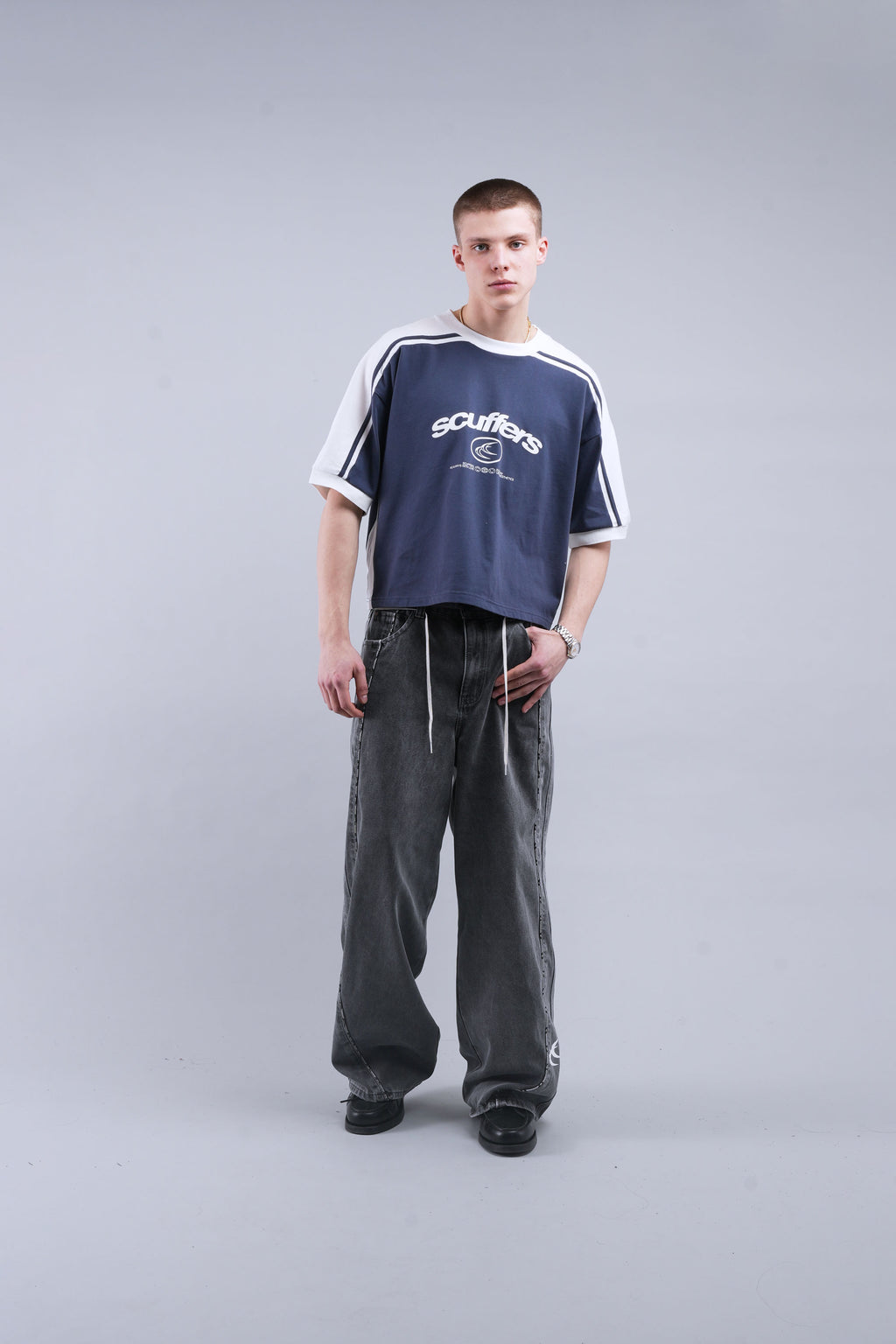T-Shirts Scuffers Effortless T-Shirt Azul Marino | 69183IRMF