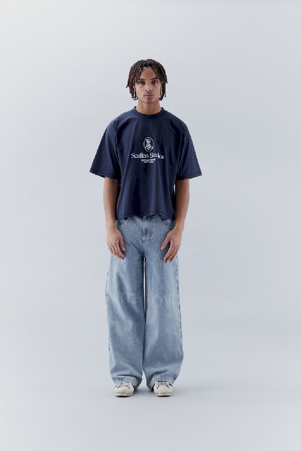 T-Shirts Scuffers Filigree T-Shirt Azul Marino | 04986ABPG