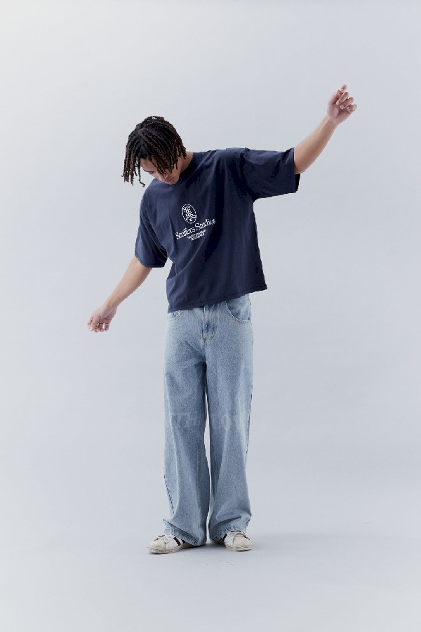 T-Shirts Scuffers Filigree T-Shirt Azul Marino | 04986ABPG