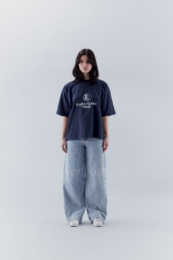 T-Shirts Scuffers Filigree T-Shirt Azul Marino | 04986ABPG