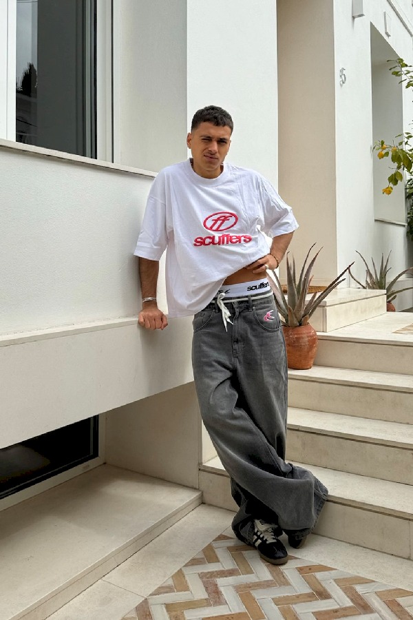 T-Shirts Scuffers Italic Blancos | 32158LHFV