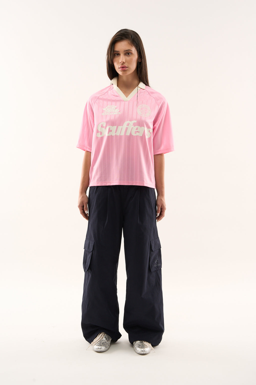 T-Shirts Scuffers Pearl Football T-Shirt Rosas | 85096FSCP