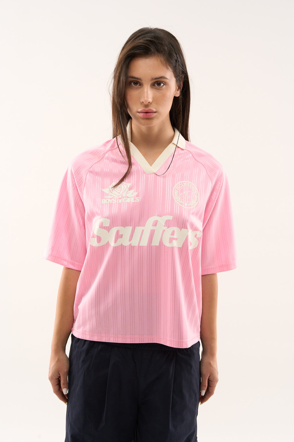 T-Shirts Scuffers Pearl Football T-Shirt Rosas | 85096FSCP