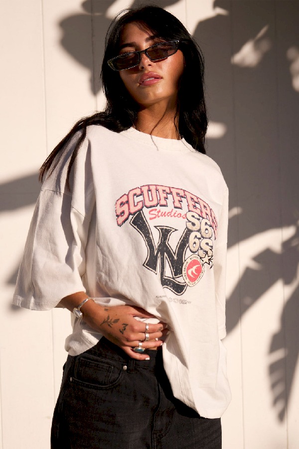 T-Shirts Scuffers SSS Stadium Ecru | 42803UCRF