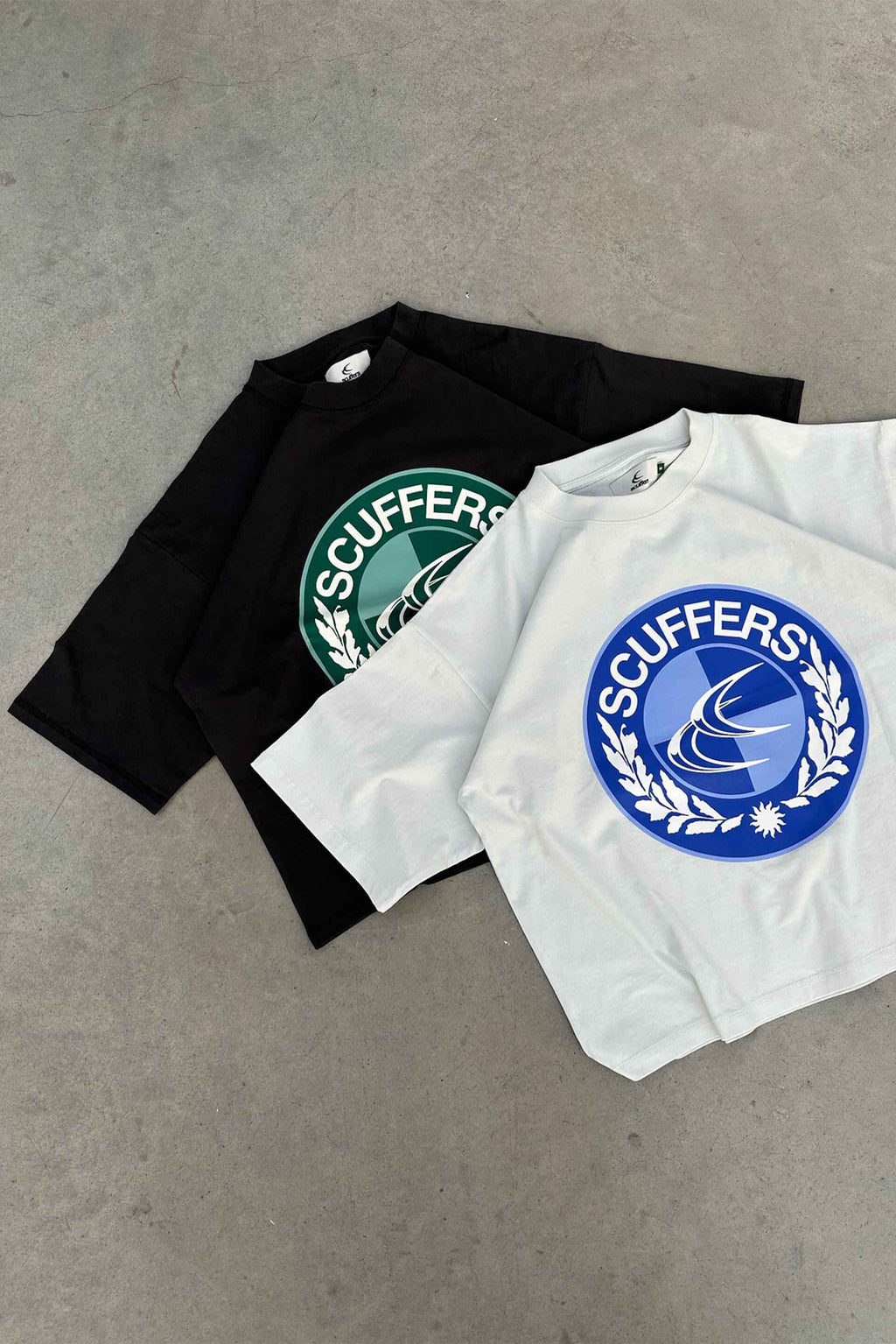 T-Shirts Scuffers Shield T-Shirt Azules | 09684OEIG