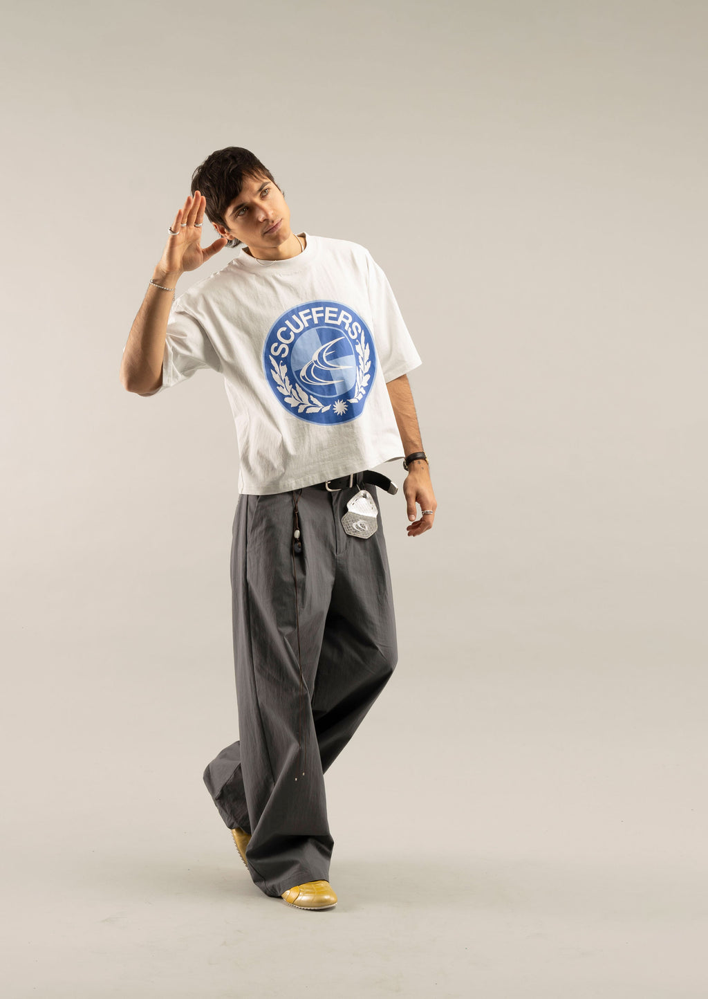 T-Shirts Scuffers Shield T-Shirt Ecru | 28745ABOY