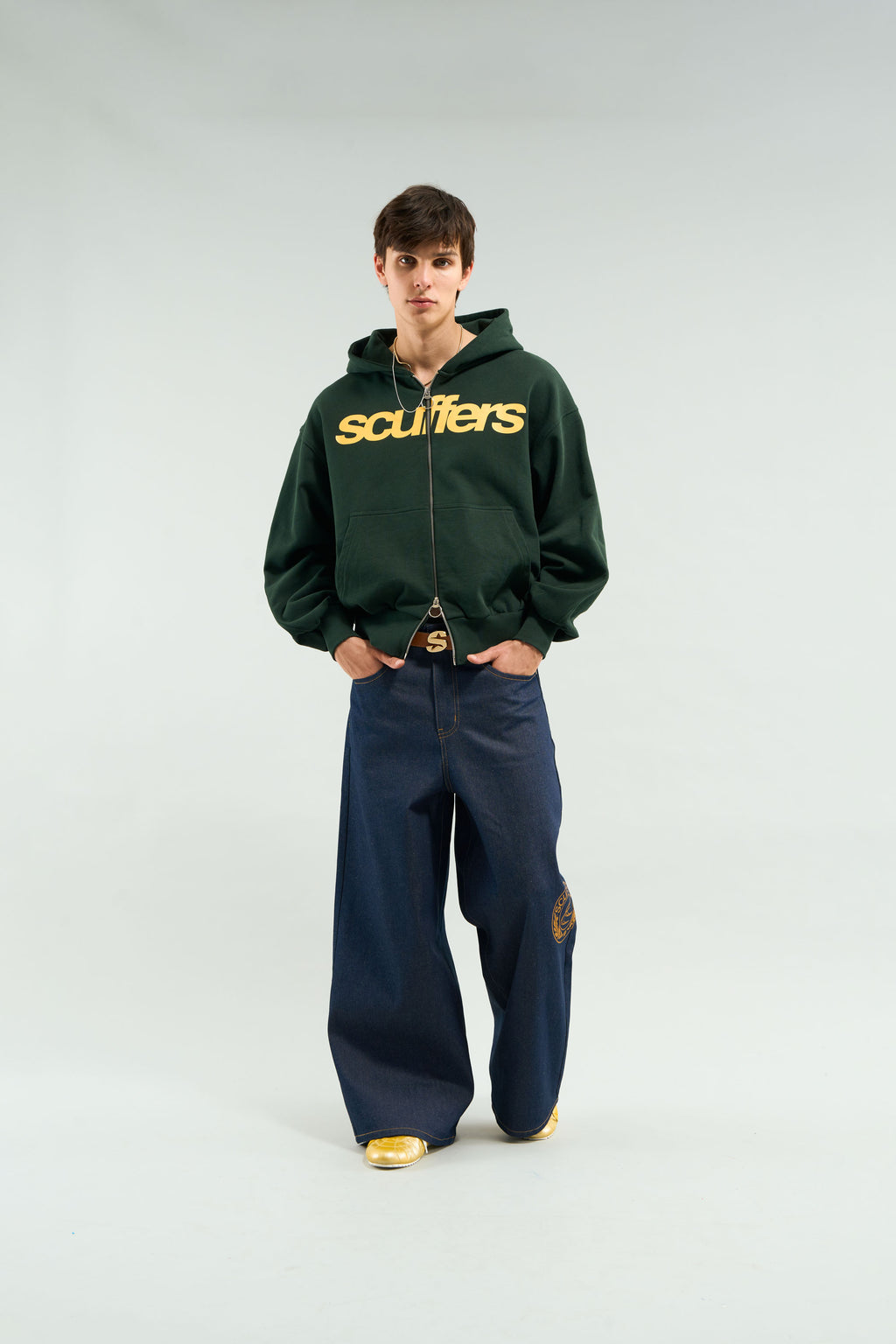 Zipped Hoodie Scuffers Essential Zipper Verdes | 75018CUXZ