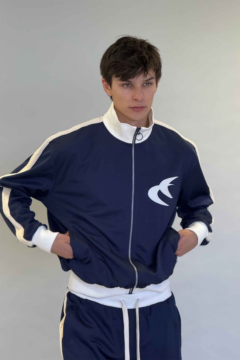 Zipped Hoodie Scuffers Gallery Suit Jacket Azul Marino | 57038QJRL