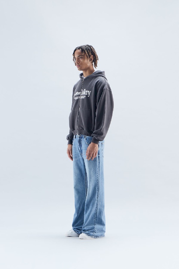 Zipped Hoodie Scuffers Gallery Zipped Negros | 70359RSLD