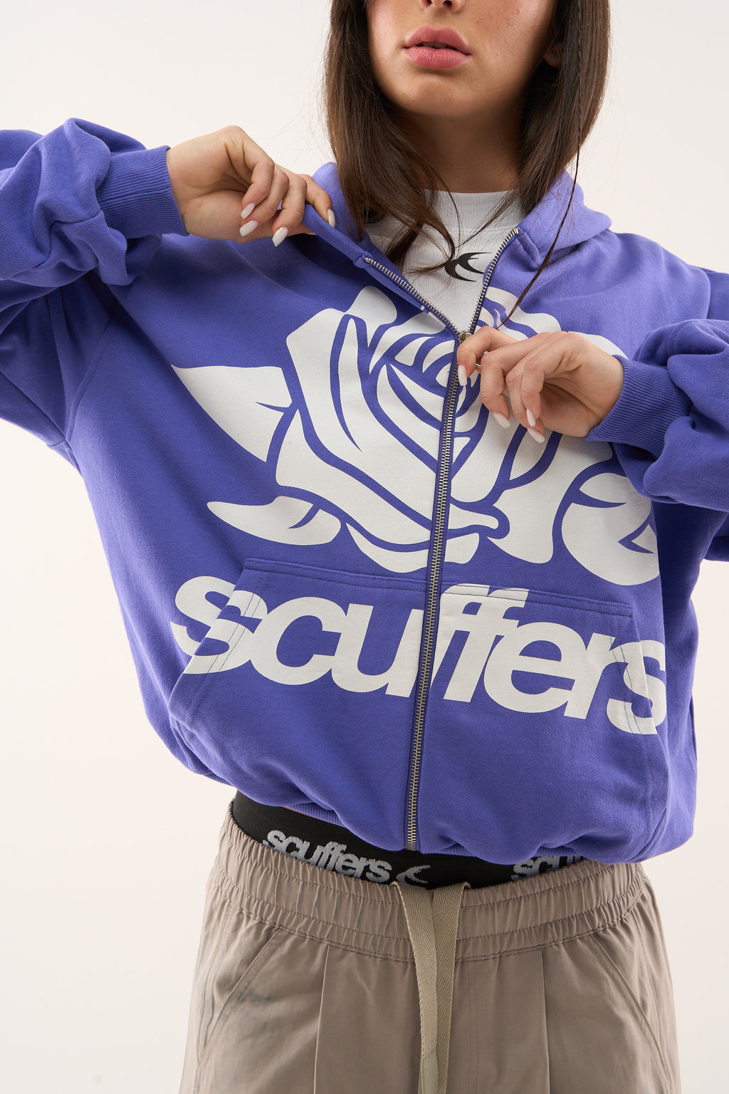 Zipped Hoodie Scuffers Girl Zipper Morados Claro | 83659UTVE