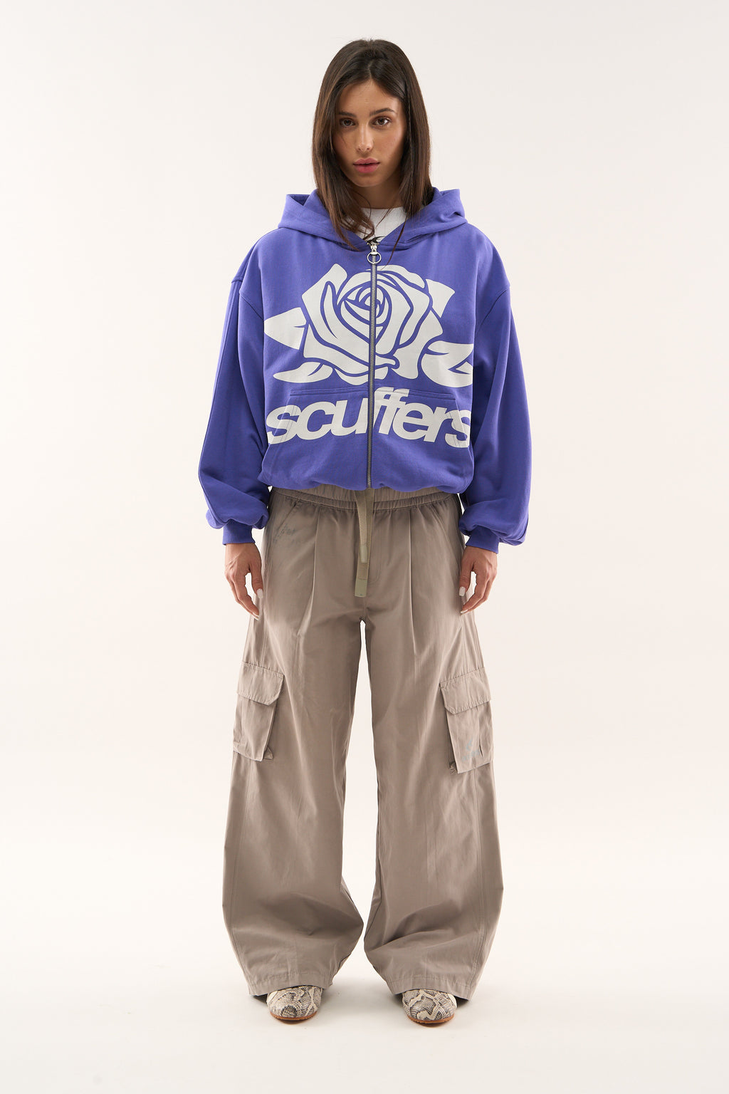 Zipped Hoodie Scuffers Girl Zipper Morados Claro | 83659UTVE