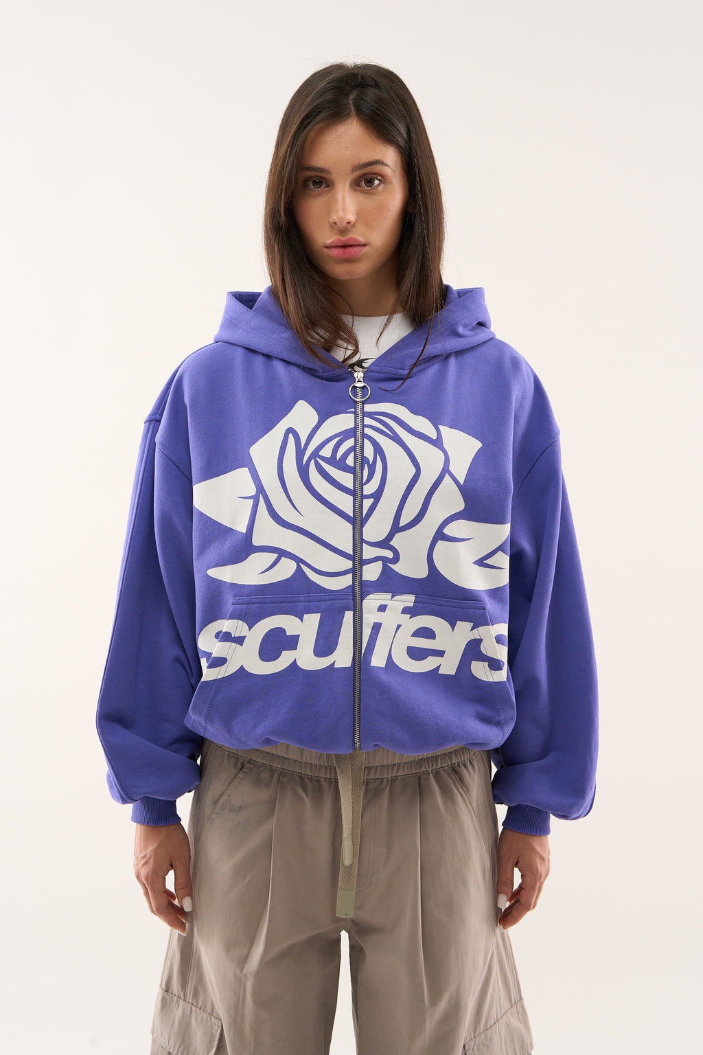 Zipped Hoodie Scuffers Girl Zipper Morados Claro | 83659UTVE