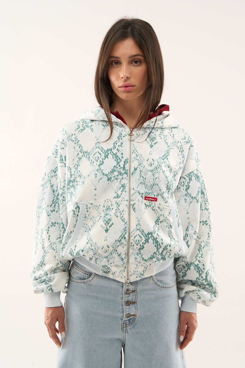 Zipped Hoodie Scuffers SCFF Snake Zipper Azules | 03956KZJD