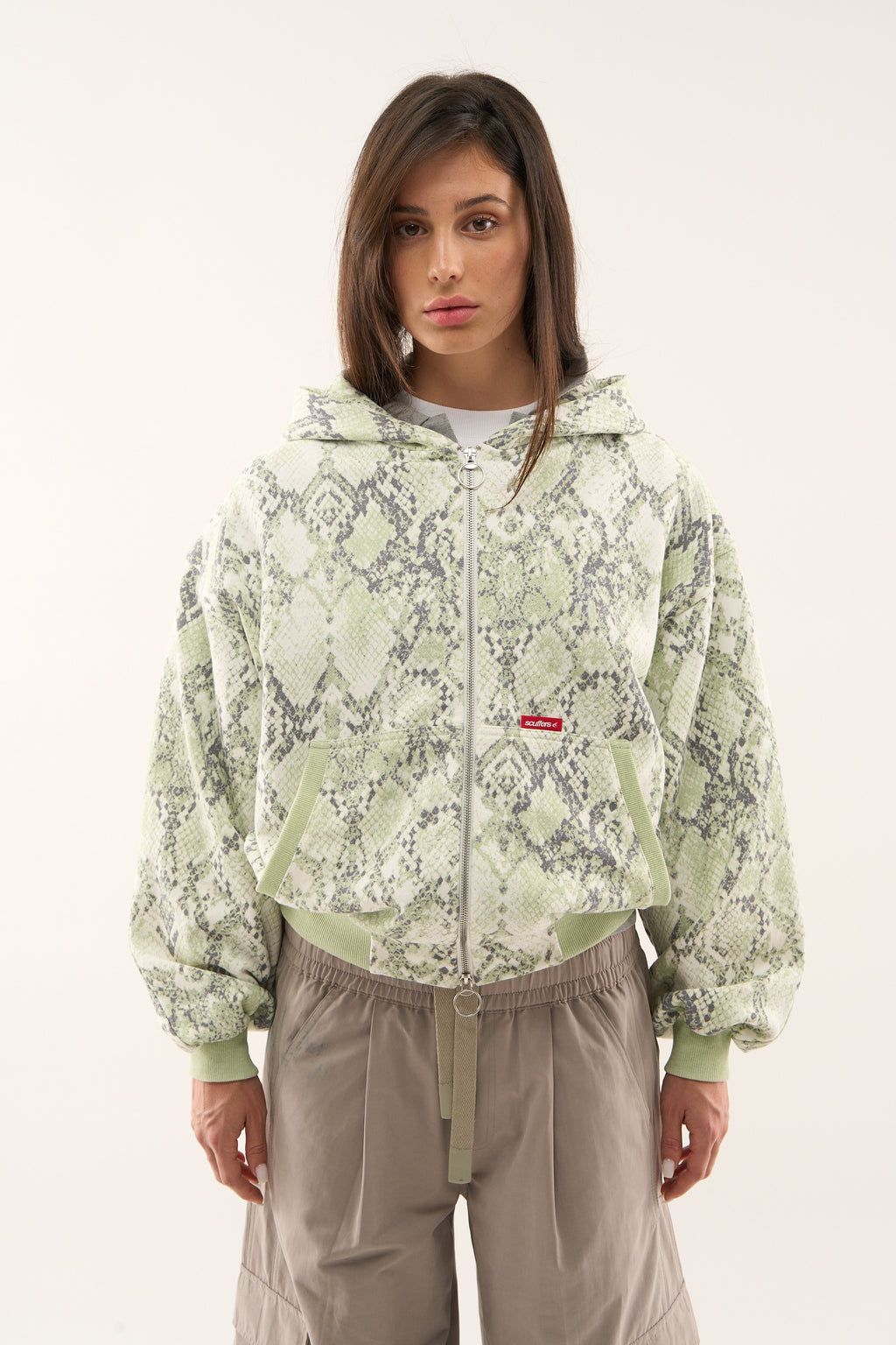 Zipped Hoodie Scuffers SCFF Snake Zipper Verdes | 85376IWRH