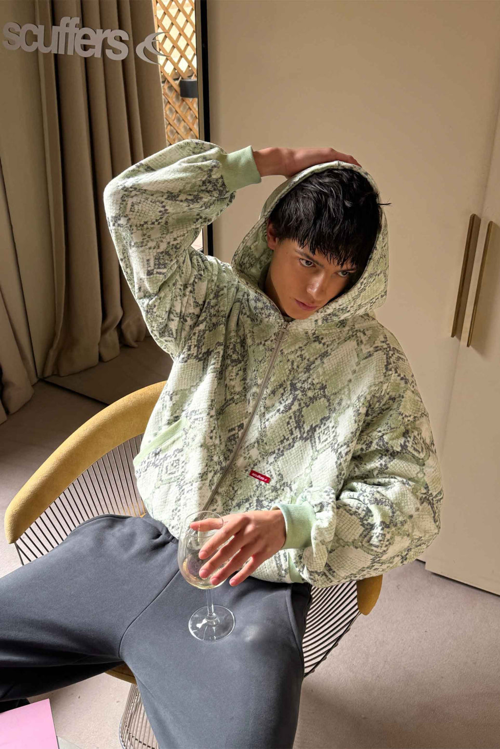 Zipped Hoodie Scuffers SCFF Snake Zipper Verdes | 85376IWRH