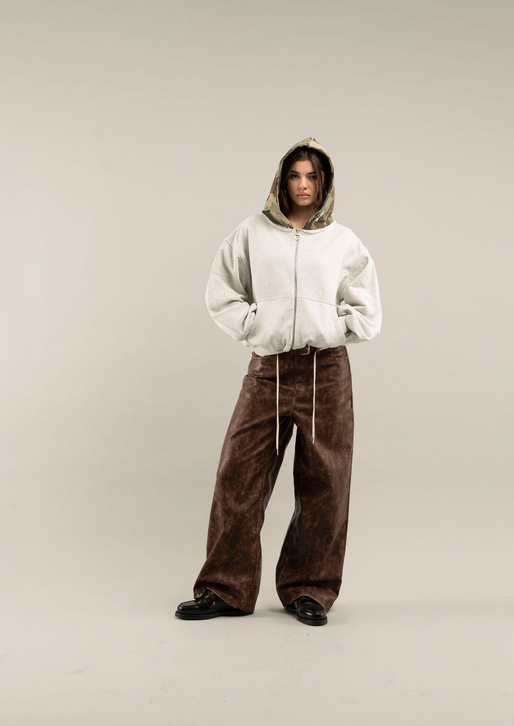 Zipped Hoodie Scuffers Zipper Grises Claro | 17820NPGJ
