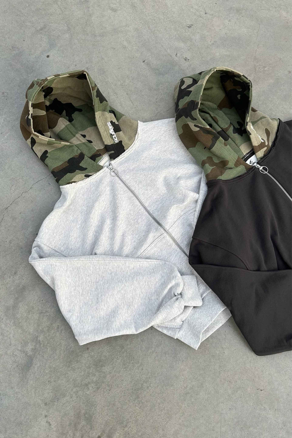 Zipped Hoodie Scuffers Zipper Grises Claro | 17820NPGJ