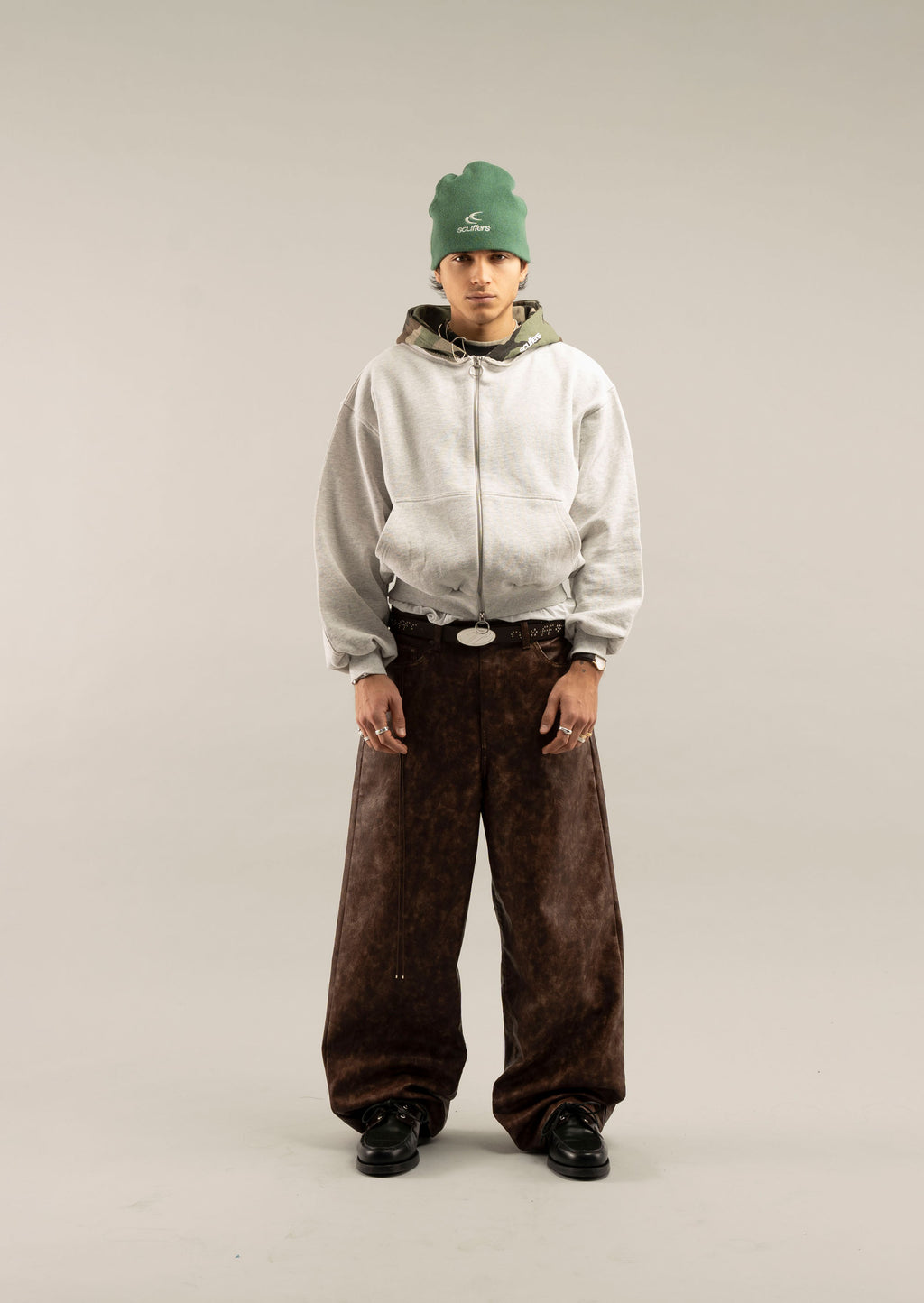 Zipped Hoodie Scuffers Zipper Grises Claro | 17820NPGJ