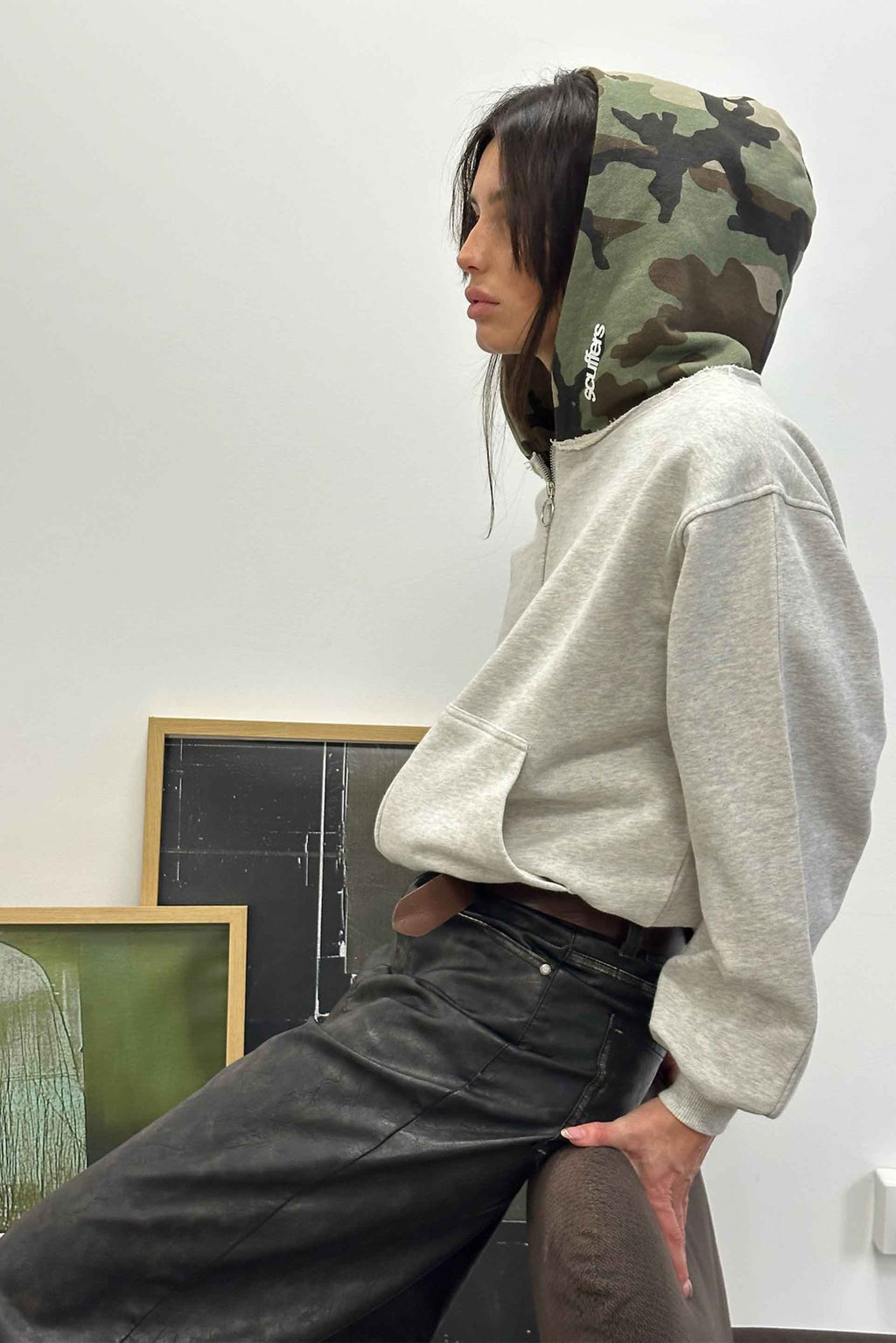 Zipped Hoodie Scuffers Zipper Grises Claro | 17820NPGJ