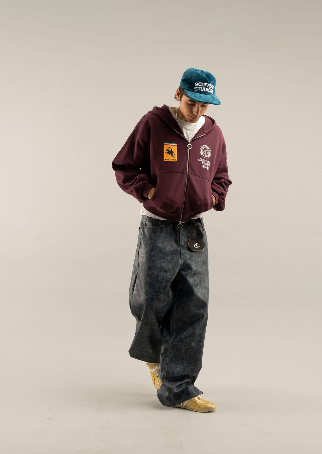 Zipped Hoodie Scuffers Zipper Vino | 16527CSLM