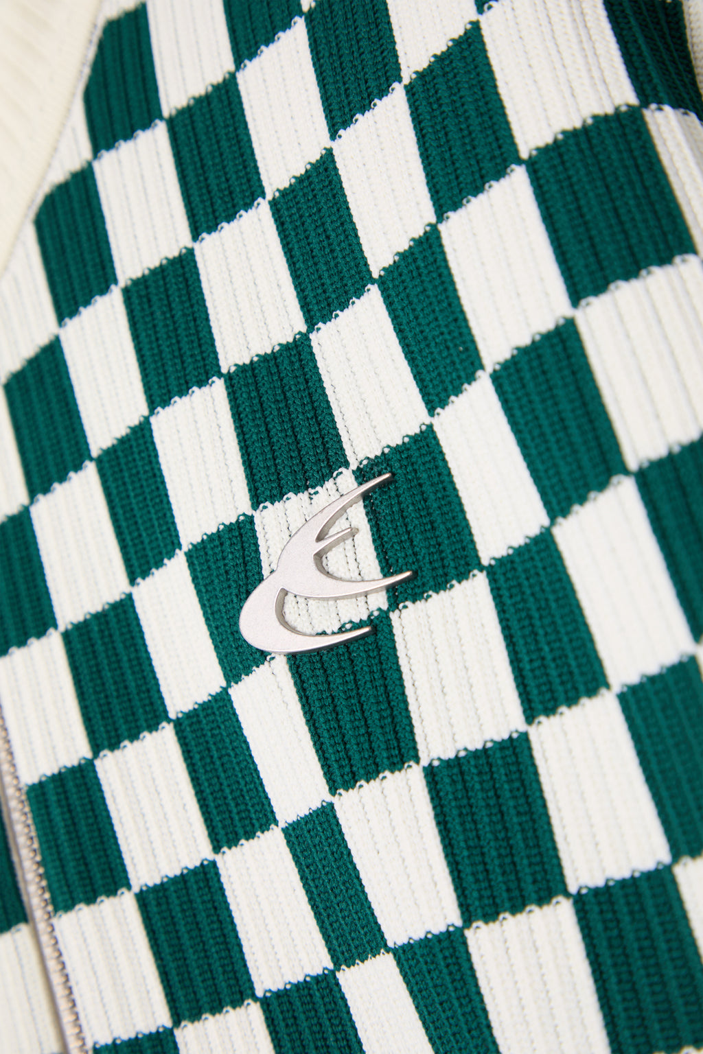 Zipped Knit Scuffers Monaco Checkered Zipper Verdes | 25639HBLN