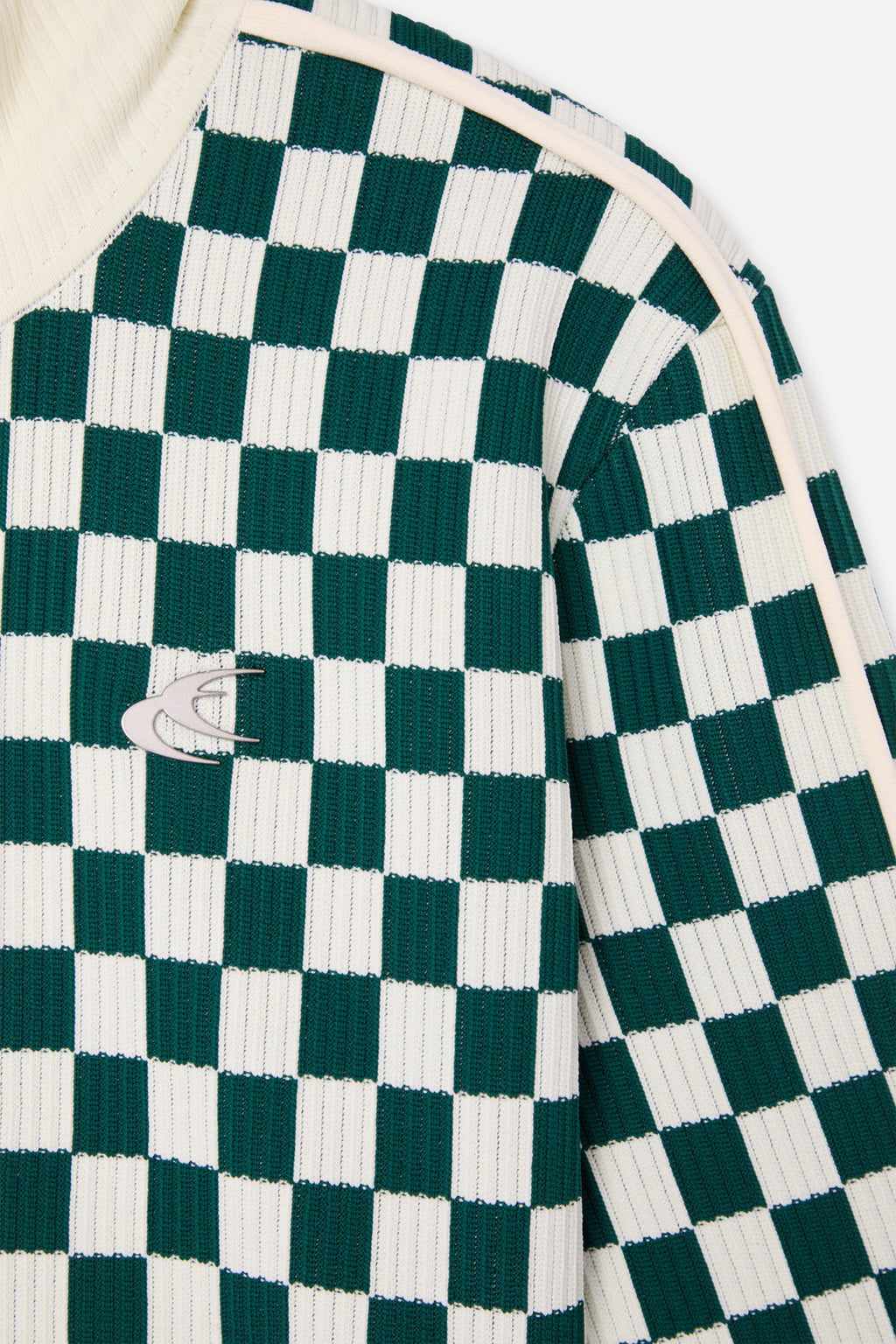 Zipped Knit Scuffers Monaco Checkered Zipper Verdes | 25639HBLN