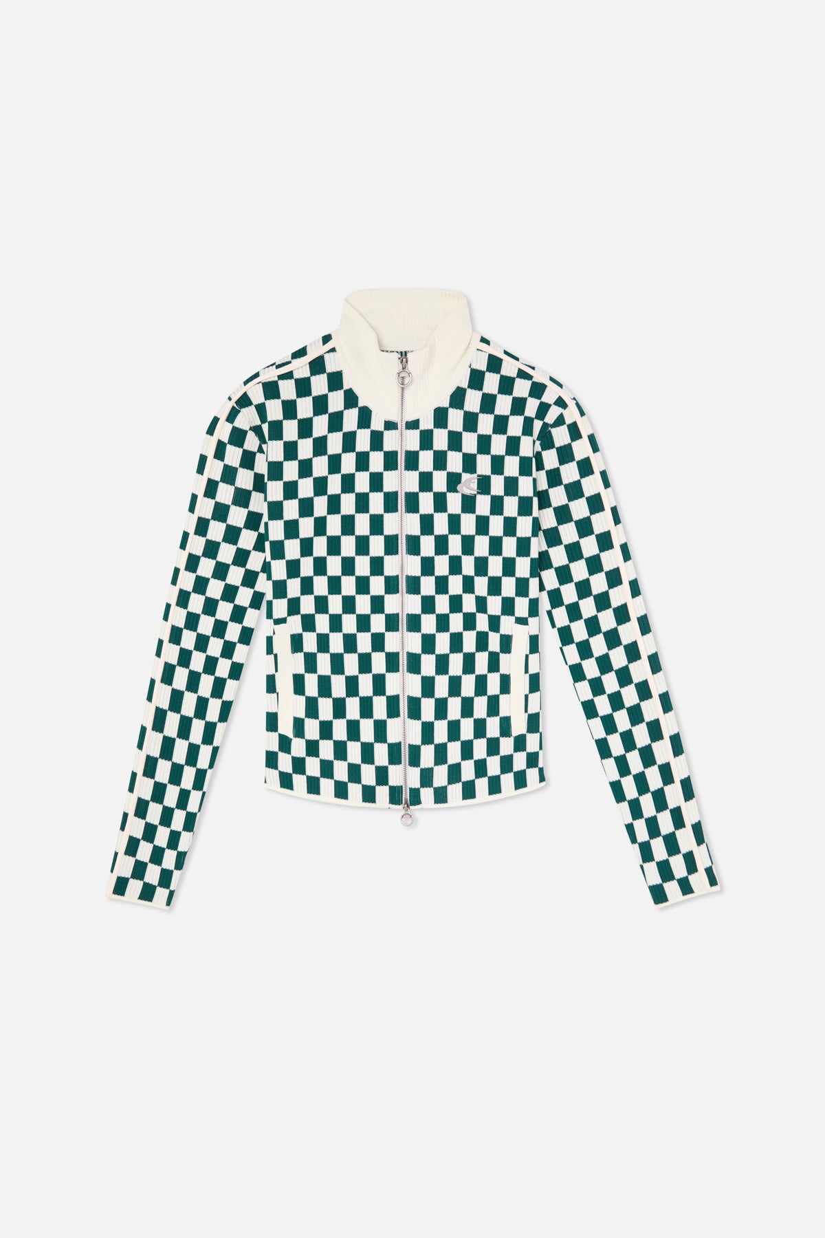 Zipped Knit Scuffers Monaco Checkered Zipper Verdes | 25639HBLN