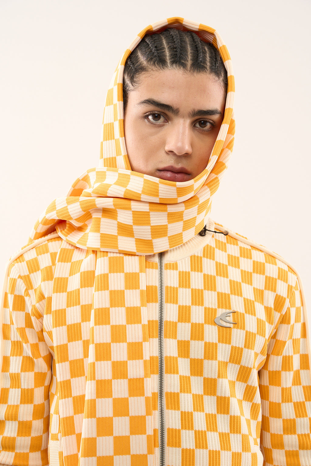 Zipped Knit Scuffers Monaco Checkered Zipper Amarillos | 56329HCYZ