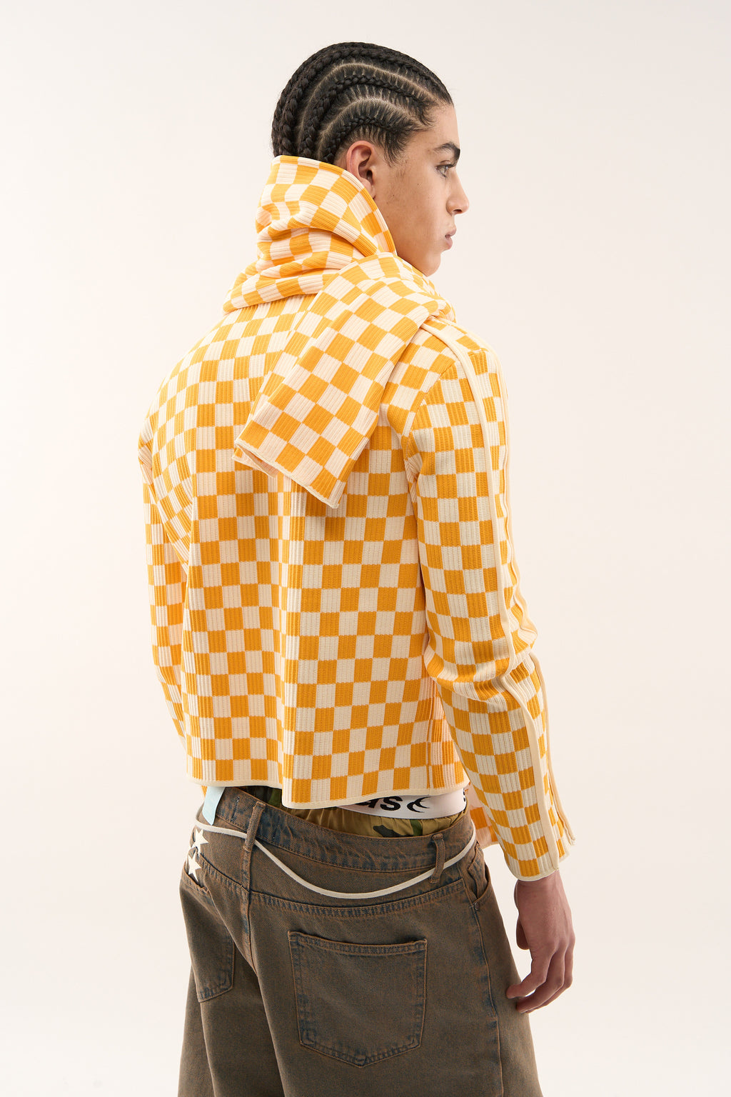 Zipped Knit Scuffers Monaco Checkered Zipper Amarillos | 56329HCYZ