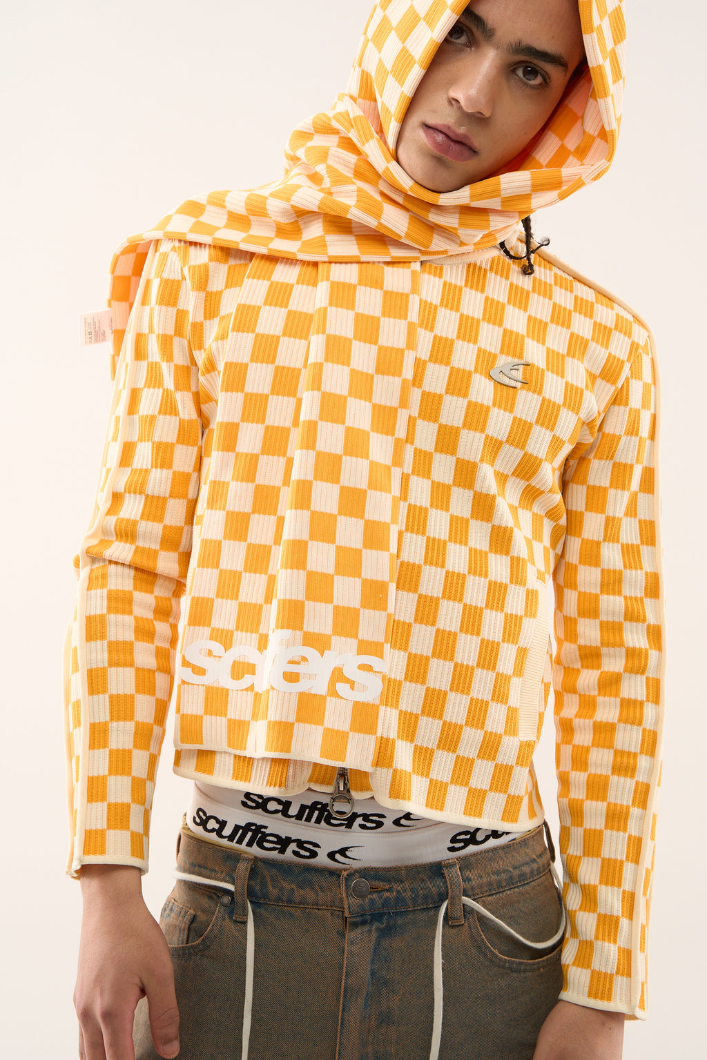 Zipped Knit Scuffers Monaco Checkered Zipper Amarillos | 56329HCYZ