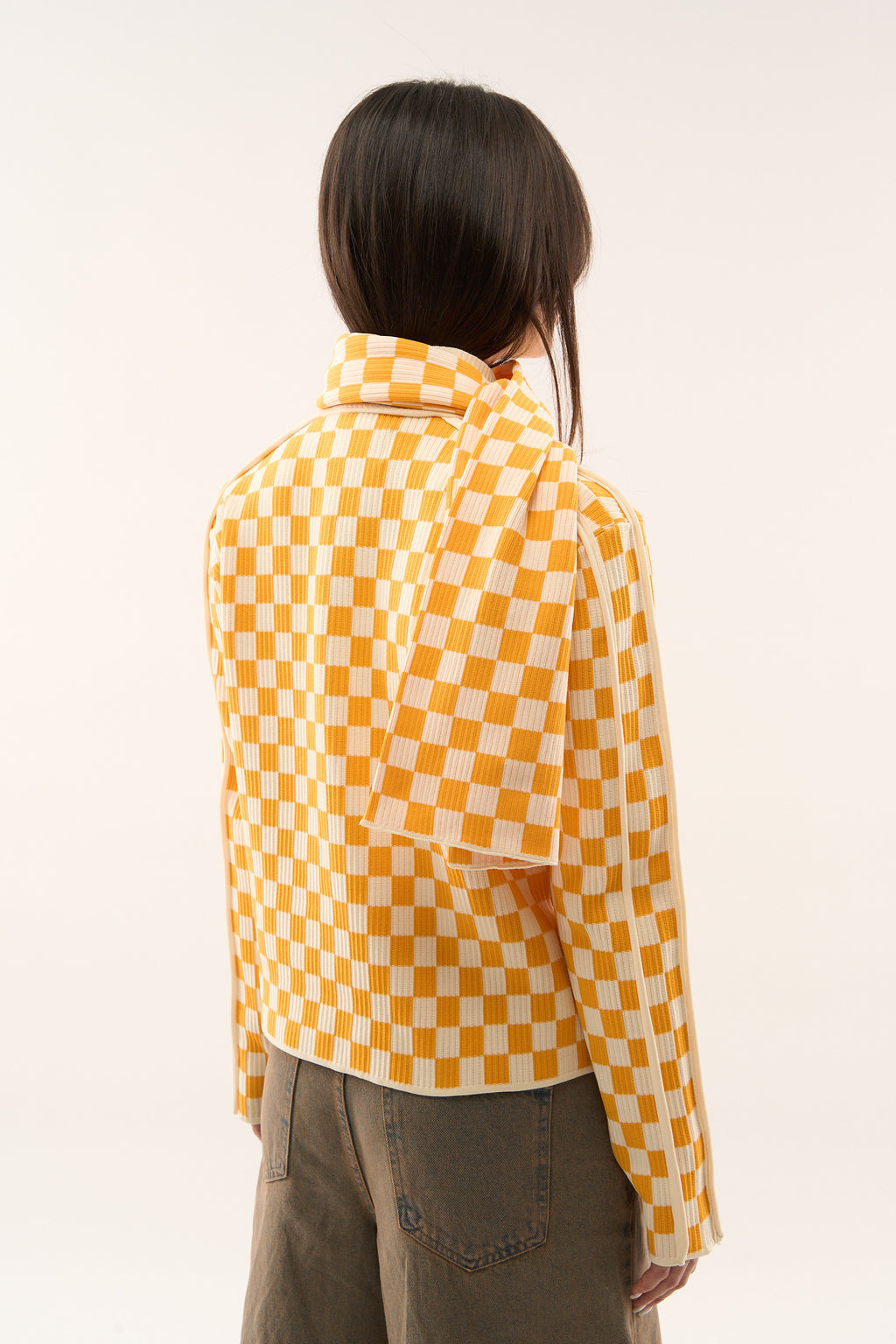 Zipped Knit Scuffers Monaco Checkered Zipper Amarillos | 56329HCYZ