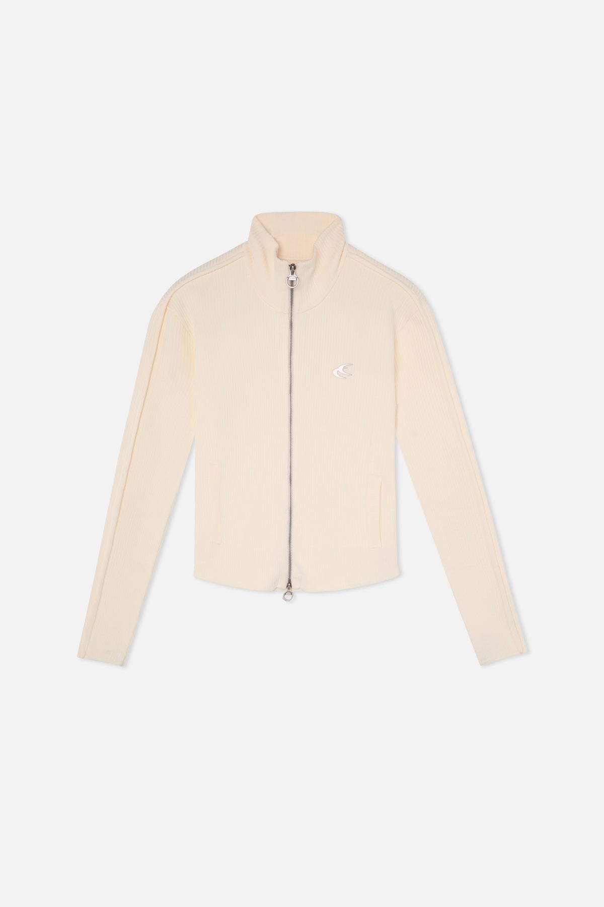 Zipped Knit Scuffers Monaco Zipper Ecru | 13569IFVM