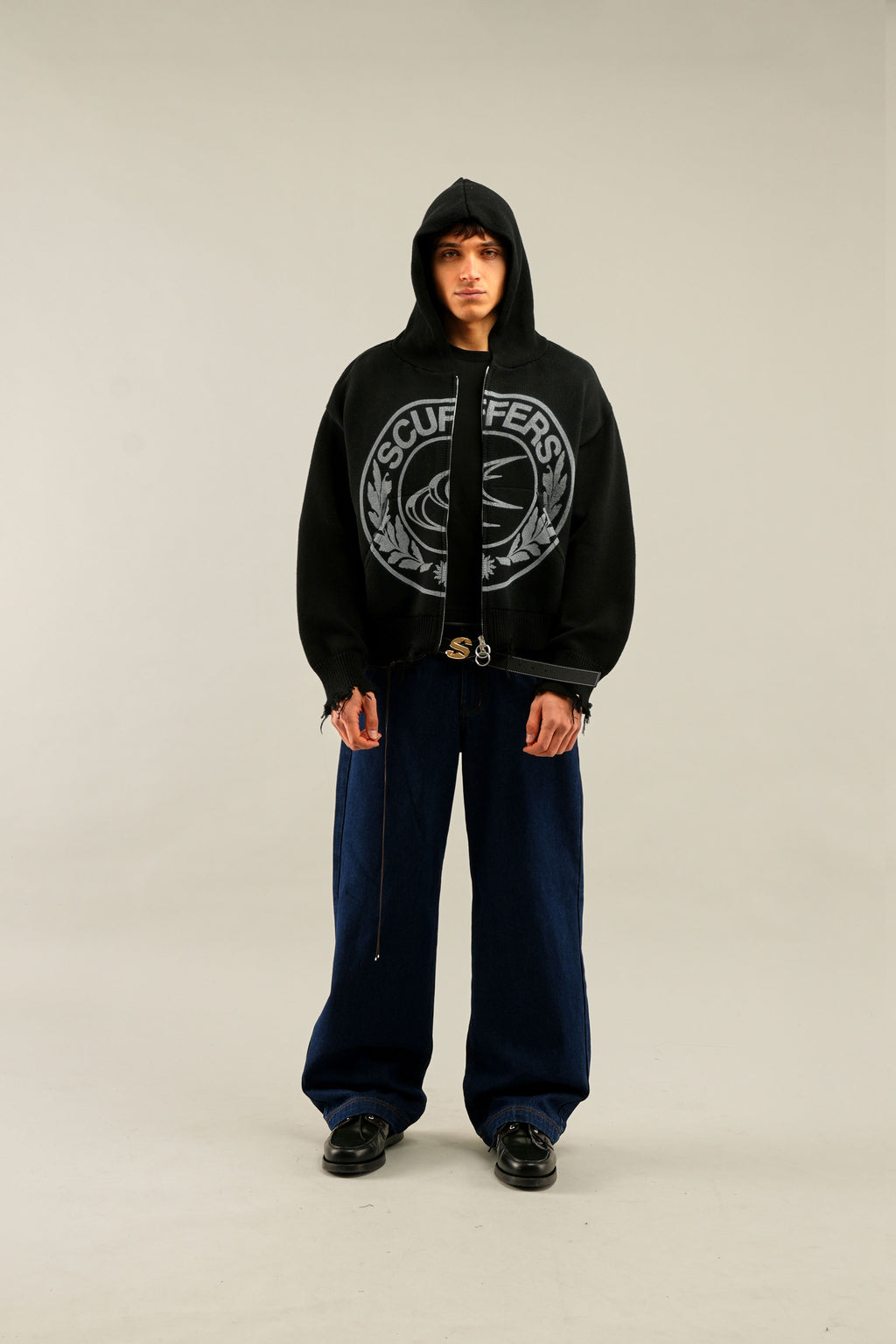 Zipper Knit Scuffers CLG Knit Zipper Negros | 84256ZBAS