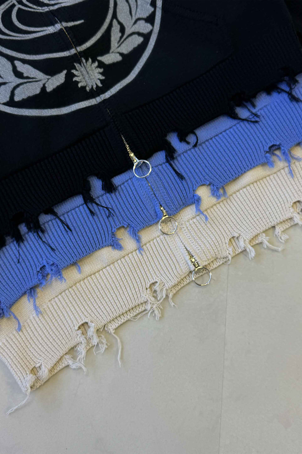 Zipper Knit Scuffers Knit Zipper Azules | 58312CIJF