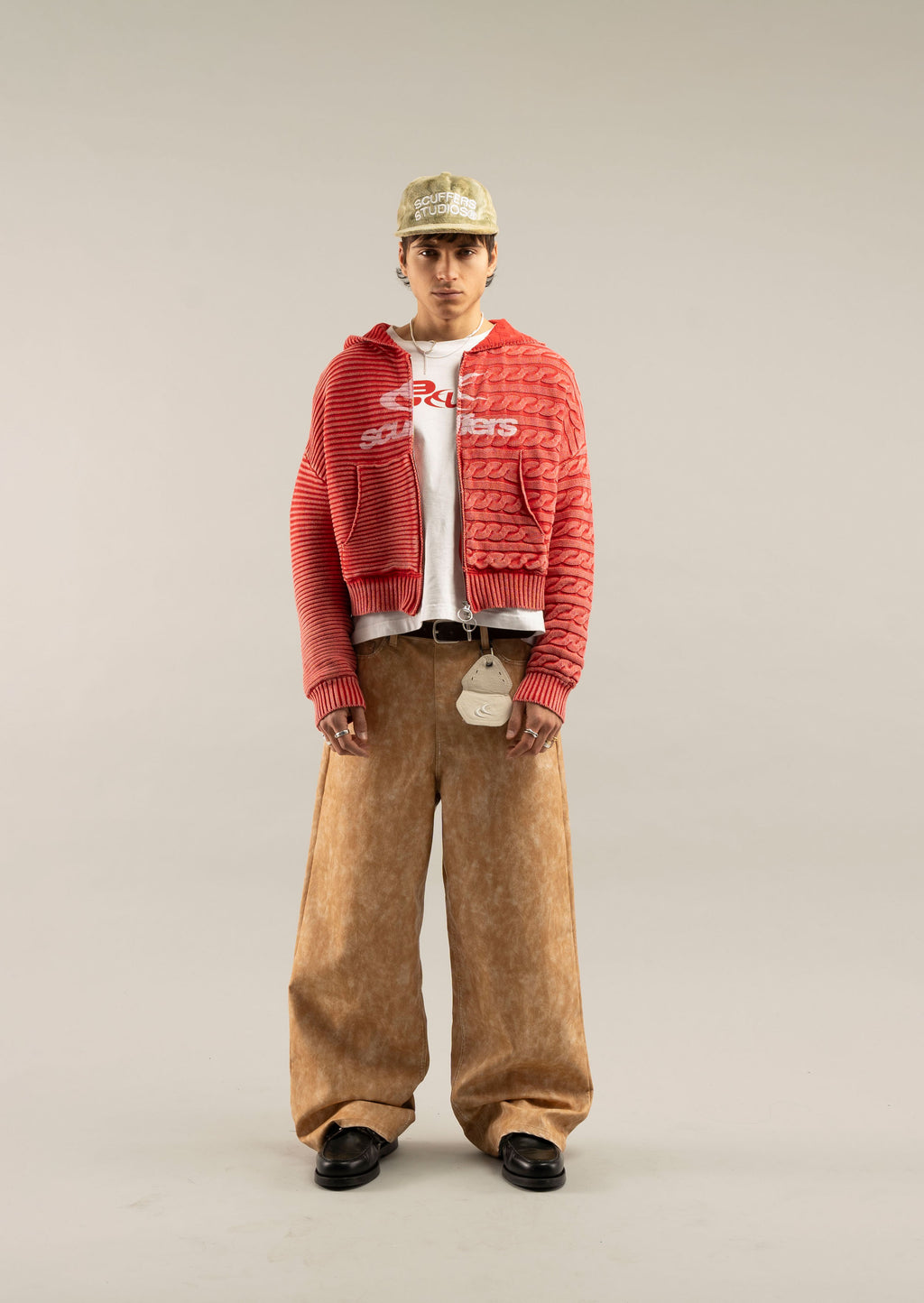 Zipper Knit Scuffers Knit Zipper Rojos | 59036IKAX