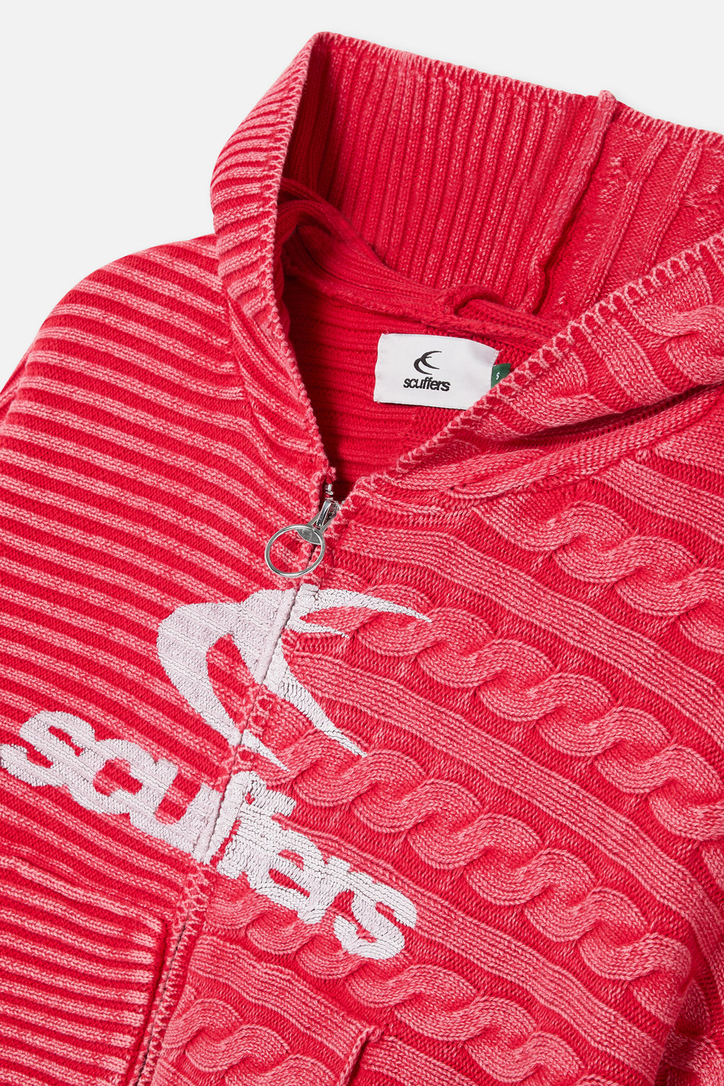 Zipper Knit Scuffers Knit Zipper Rojos | 59036IKAX
