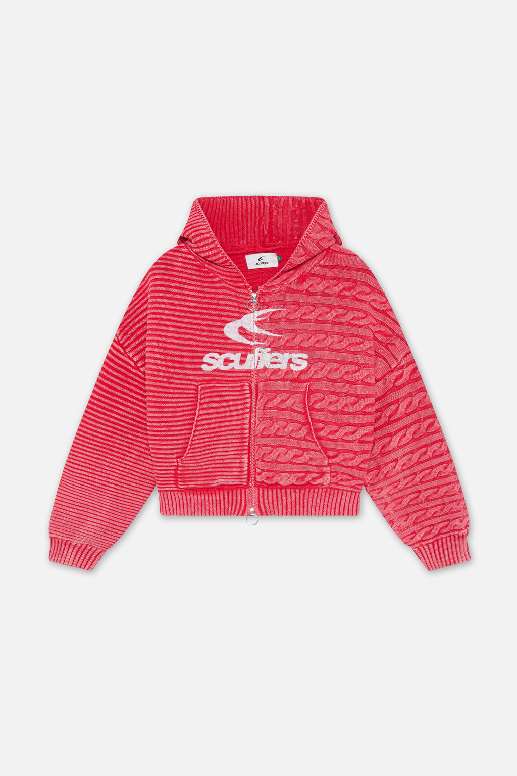 Zipper Knit Scuffers Knit Zipper Rojos | 59036IKAX